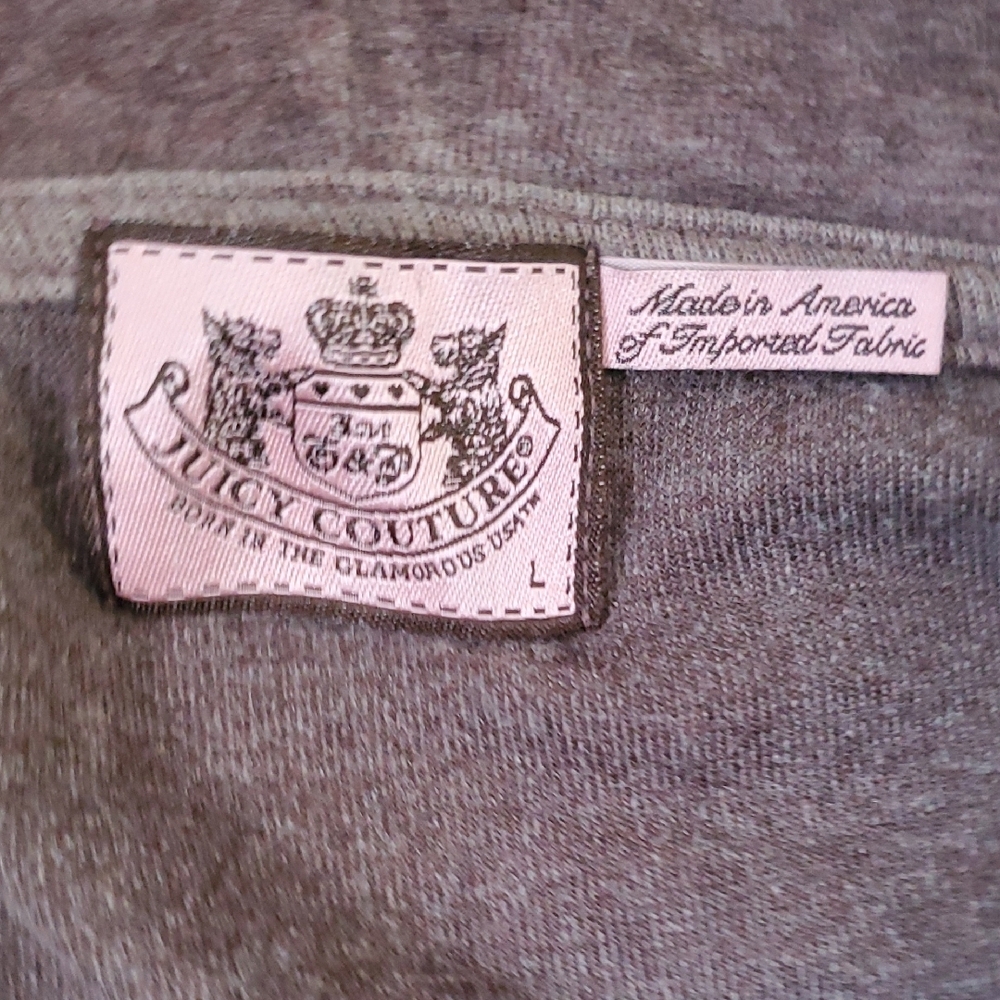 Juicy Couture Dusty Pink Brown Zip-Up Hoodie Set SIZE L - Picture 13 of 14